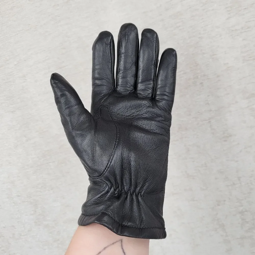 Preston & York Black Leather Driving Gloves